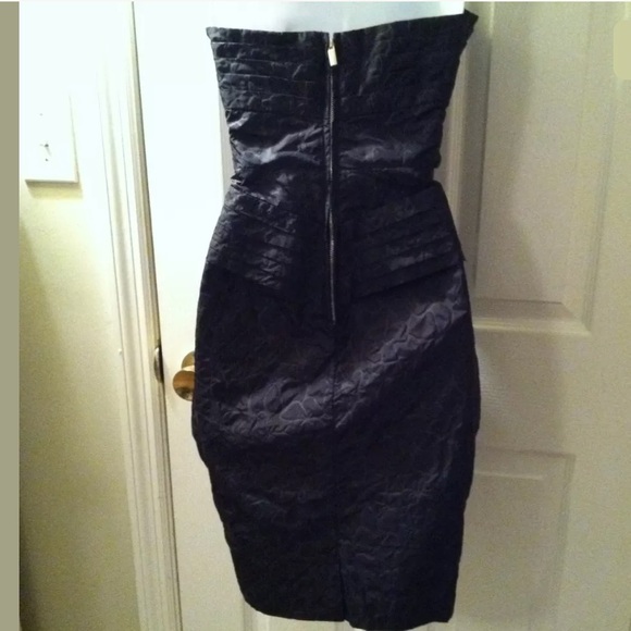 JEAN PAUL Gaultier For Target Cloque Black Strapless Dress Embossed Floral - Picture 10 of 13